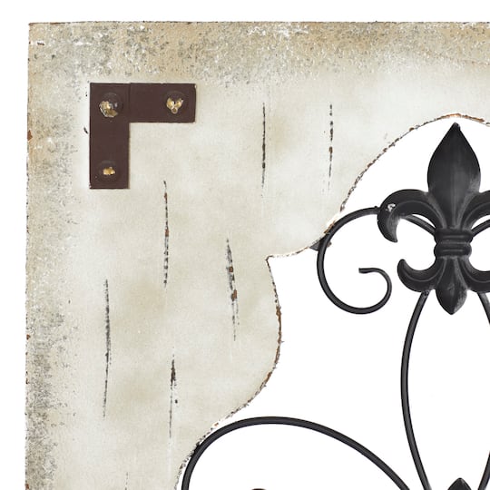 Cream & Brown French Wood & Metal Wall Décor